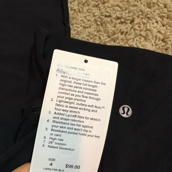 Lululemon Align Pant *Full Length 28" Black - Picture 4 of 5